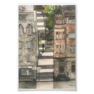 City Scapes Grassmarket Edinburgh beroemd gemaakt  Foto Afdruk