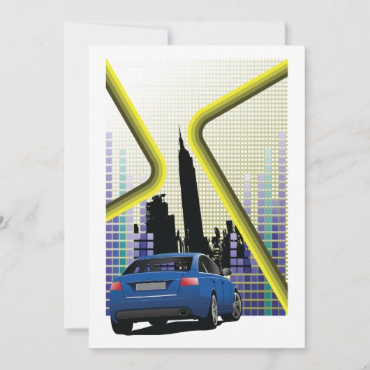 City Scene-uitnodigingen Kaart (Voorkant)