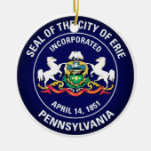 City Seal of Erie, Pennsylvania Keramisch Ornament (Voorkant)