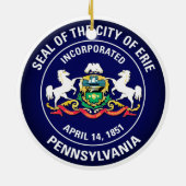 City Seal of Erie, Pennsylvania Keramisch Ornament (Achterkant)