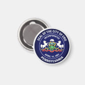 City Seal of Erie, Pennsylvania Magneet (Voorkant / Achterkant)