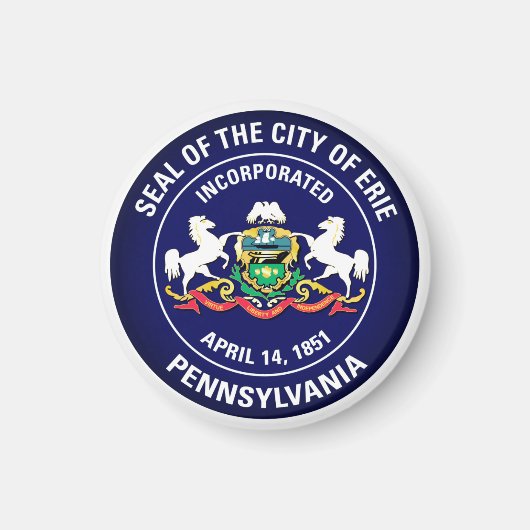 City Seal of Erie, Pennsylvania Magneet (Voorkant)