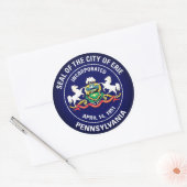 City Seal of Erie, Pennsylvania Ronde Sticker (Envelop)