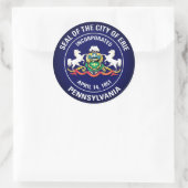 City Seal of Erie, Pennsylvania Ronde Sticker (Tas)