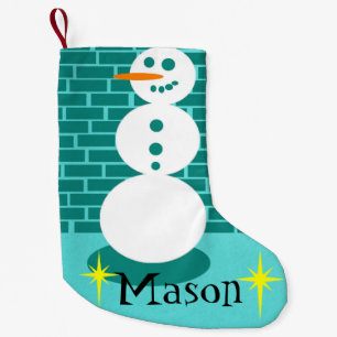 City Sidewalk Snowman Kerstmis Stocking Kleine Kerstsok