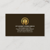 City Silhouette Gold Waiter Hand Visitekaartje (Achterkant)