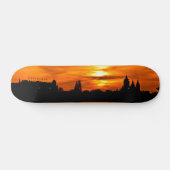 City Silhouette op Sunset Skateboard (Horizontaal)