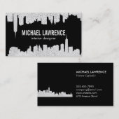 City Skyline | Abstract (bespikkeld) Visitekaartje (Voorkant / Achterkant)