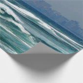 City Skyline achter de golven van de oceaan Cadeaupapier (Hoek)