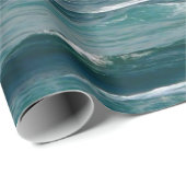 City Skyline achter de golven van de oceaan Cadeaupapier (Rol Hoek)