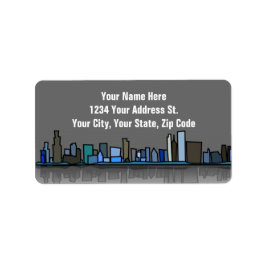 City Skyline Adresetiketten Etiket