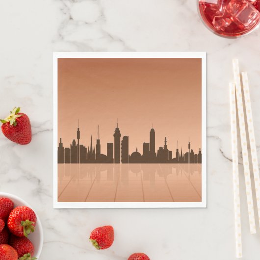 City Skyline bij dageraad papieren servetten (Insitu)