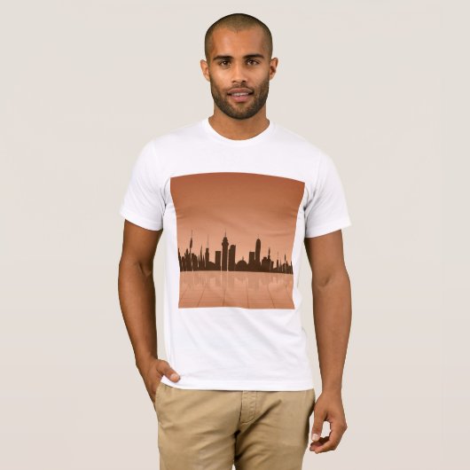 City Skyline bij Dawn Mannen T-shirt (Voorkant volledig)