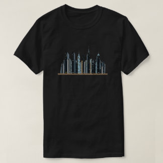 City Skyline Boekenplank – Minimalistisch T-shirt 