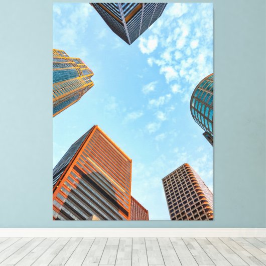 City Skyline Canvas Afdruk (Insitu (Houten vloer))