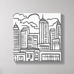City Skyline Canvas Afdruk