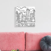 City Skyline Canvas Afdruk (Insitu (Woonkamer))