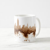 City Skyline Coffee Stain Art Koffiemok (Voorkant rechts)