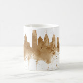City Skyline Coffee Stain Art Koffiemok (Center)
