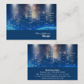 City skyline cool neon urban kantoor visitekaartje (Voorkant / Achterkant)
