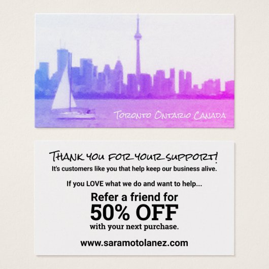 City Skyline Discount Kaart (Voorkant /achterkant)