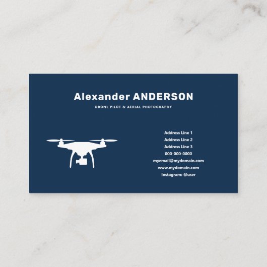 City Skyline - Drone Pilot Visitekaartje (Achterkant)