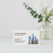 City Skyline Glazen Gebouwen Visitekaartje (Staand voorkant)