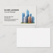 City Skyline Glazen Gebouwen Visitekaartje (Voorkant / Achterkant)