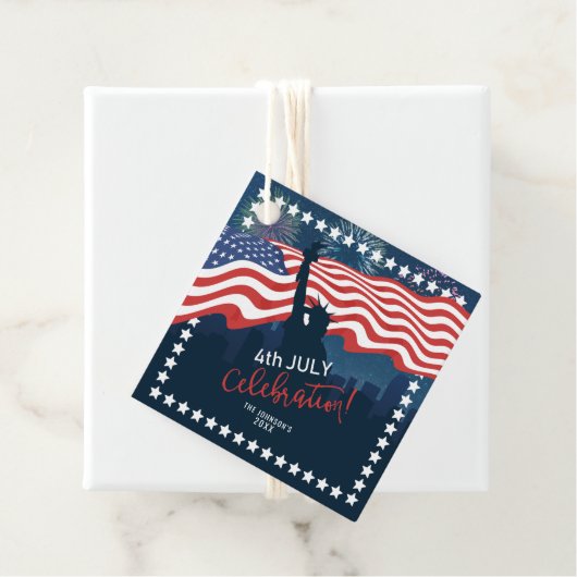 City Skyline Independence Day Celebration ID658 Bedankjes Labels (In situ)