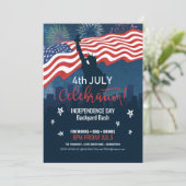 City Skyline Independence Day Celebration ID658 Kaart (Staand voorkant)