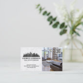 City Skyline | Leefruimte | QR-code Visitekaartje (Staand voorkant)