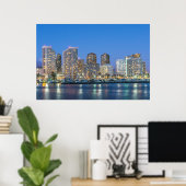 City Skyline of Waikiki Poster (Thuiskantoor)