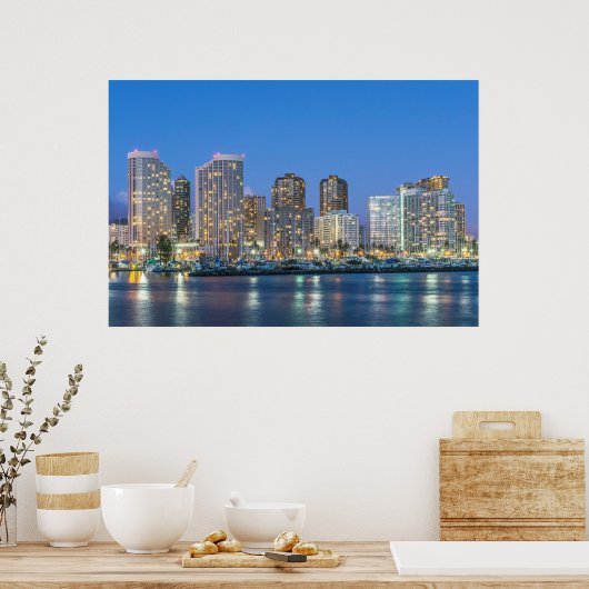 City Skyline of Waikiki Poster (Keuken)