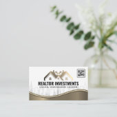 City Skyline | Onroerend goed | Qr-code Visitekaartje (Staand voorkant)