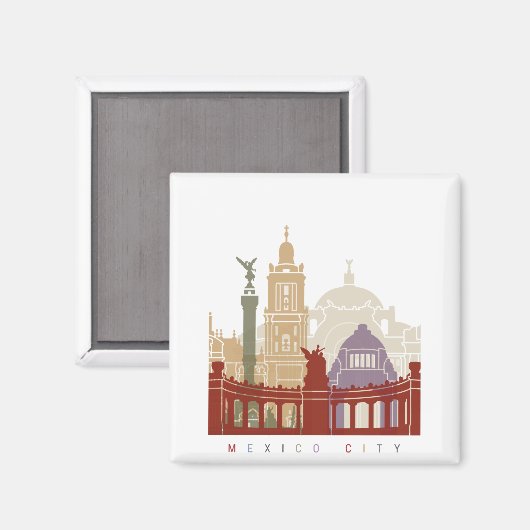 City skyline poster magneet (Voorkant / Achterkant)