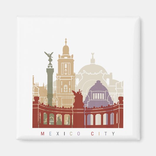 City skyline poster magneet (Voorkant)