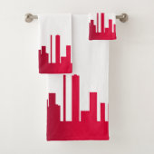 City Skyline Red en White Bad Handdoek (Insitu)