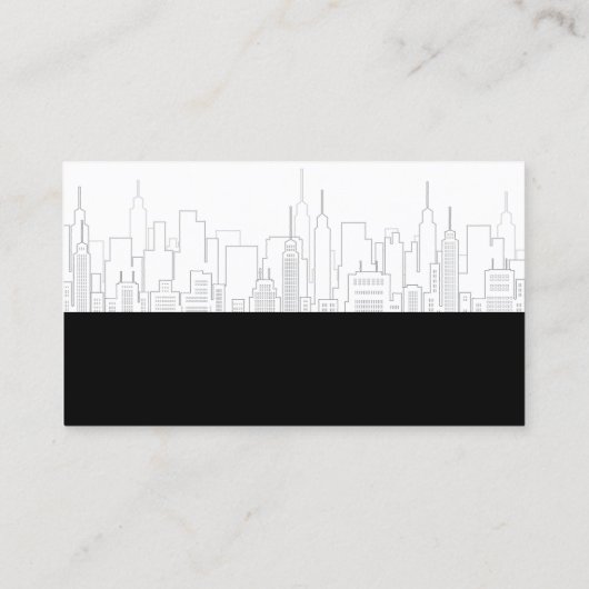 City Skyline | Rode makelaar logo Visitekaartje (Achterkant)