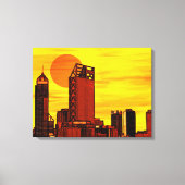 City skyline rode zonsondergang canvas afdruk (Voorkant)