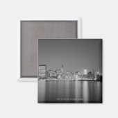 City skyline 's nachts magneet (Voorkant / Achterkant)
