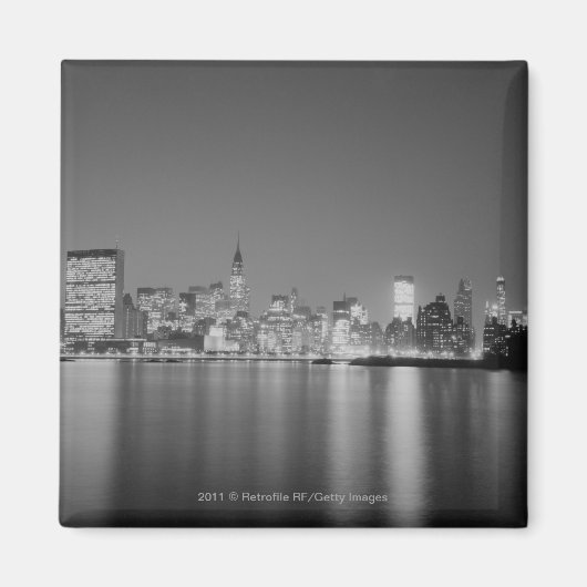 City skyline 's nachts magneet (Voorkant)