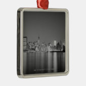 City skyline 's nachts metalen ornament (Rechts)