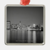 City skyline 's nachts metalen ornament (Voorkant)