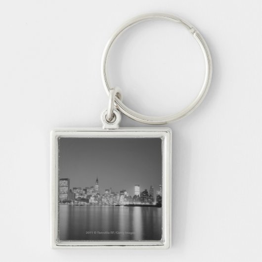 City skyline 's nachts sleutelhanger (Voorkant)