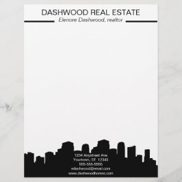 City Skyline Silhouette Real Estate Briefhoofd