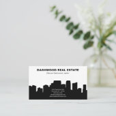 City Skyline Silhouette Vastgoedmakelaar Visitekaartje (Staand voorkant)