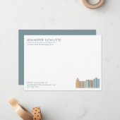 City Skyline Specialized Commercial Real Estate Notitiekaartje (Voorkant / Achterkant in situ)