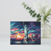 City Skyline Statue of Liberty New York Briefkaart (Staand voorkant)