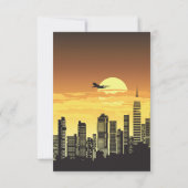 City Skyline Sunset Retro Wedding Save The Date (Achterkant)