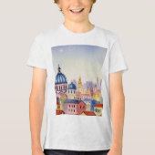 City skyline Tri-Blend Shirt (Voorkant)